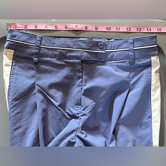 Fabletics x Malbon Women’s  Pleated Wide Leg Golf Trouser Blue/White  NWT Small - Picture 4 of 8